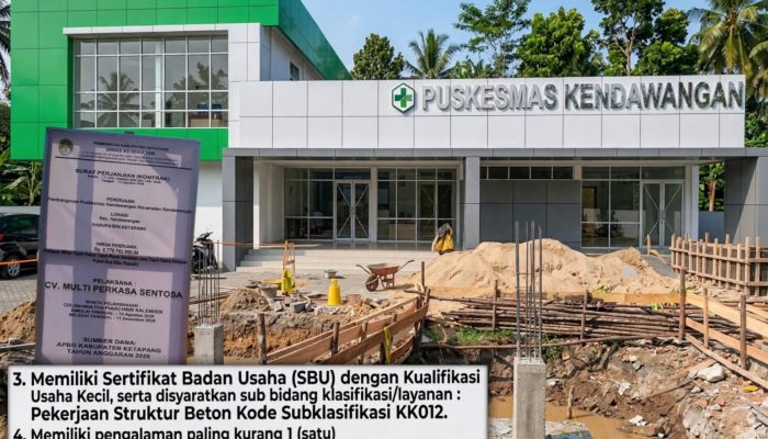 Puskesmas Kendawangan Rp8,77 Miliar: Klaim Diawasi KPK, Tapi Diduga Pakai Pasir Pantai Berbahaya Sebagai Bahan Campuran Beton
