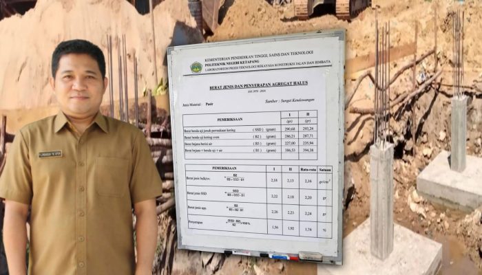 Hasil Uji Lab Poltek ketapang sebagai bahan klarifikasi dari KPA Terkait Dugaan Penggunaan Pasir Pantai: Yang Di Uji Pasir Sungai Kendawangan Berpenyerapan Rendah, Namun Masih Perlu Uji Lengkap Sebelum Dinyatakan Layak Pengecoran. 