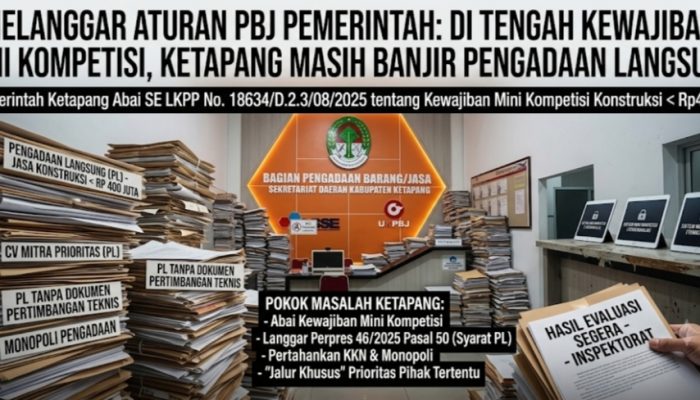 MELANGGAR ATURAN PBJ: DI TENGAH KEWAJIBAN MINI KOMPETISI, KETAPANG MASIH BANJIR PENGADAAN LANGSUNG   